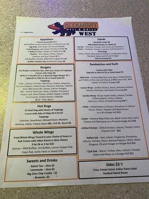 New menu