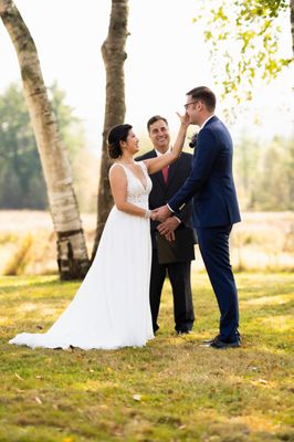 Bride & Groom elopement at Devonfield Inn in Lee, MA