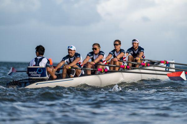 Rowing! Wiley-X sunglasses might work - try them out!