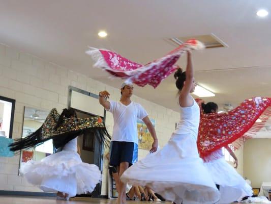 PASACAT Company Dancers rehearse a dance of Spanish influence, Manton de Manila.