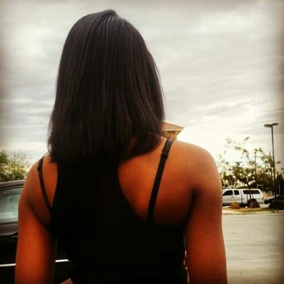 Back shot of my daughters fresh flat iron