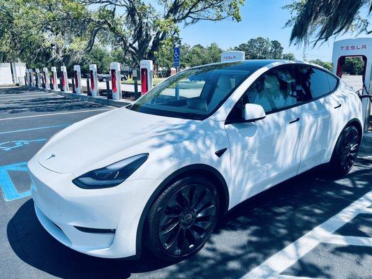 12 New Tesla Superchargers right in the food court parking lot and also target is next to it. Perfect locationwell done Tesla!!!Nice