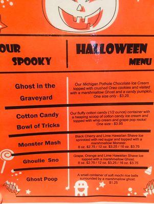 Our fun Halloween menu kicks off on the first day of fall!