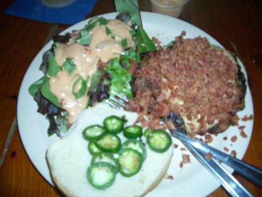 Peanut Butter & Bacon Burger w/ Jalapenos