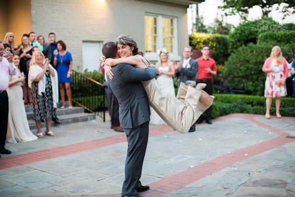 taken from right side of center garden during dancing/reception