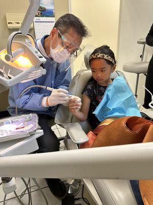 Dr. Chung, taking the extra time to explain what my little one can expect...in a way she can understand!!!!  So patient and kind!