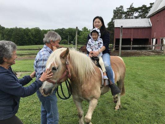 Riding Michael the pony