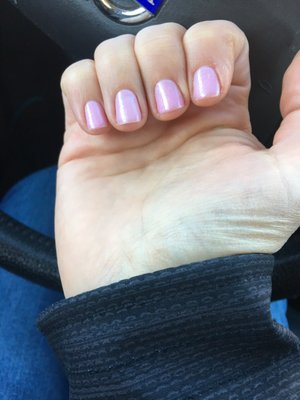 Pretty pink gel manicure!