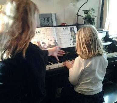 Piano lessons for kids three years and older.  The piano is the ideal first instrument for kids to learn about music.