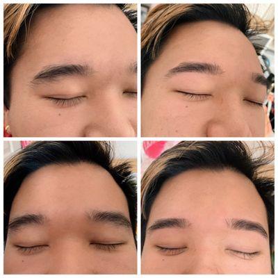 Men's eyebrows threading