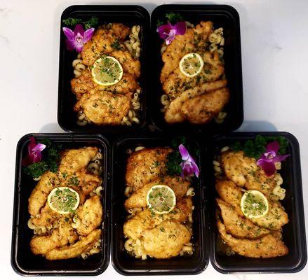 Individual meal prep everyone's favorite Chicken Francaise.