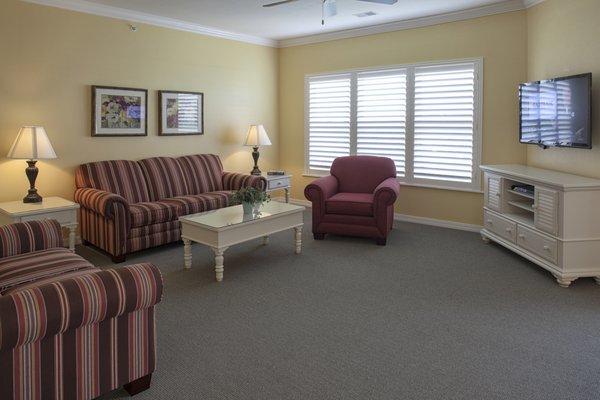 Living room for 2-bedroom unit.