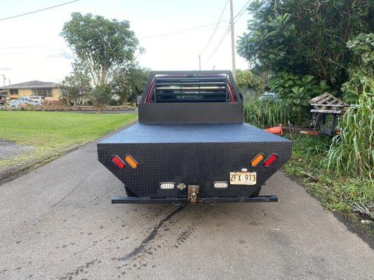 Custom flat bed and bumper