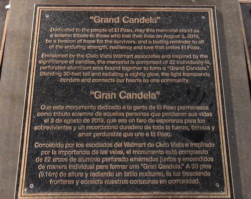 Candela memorial plaque