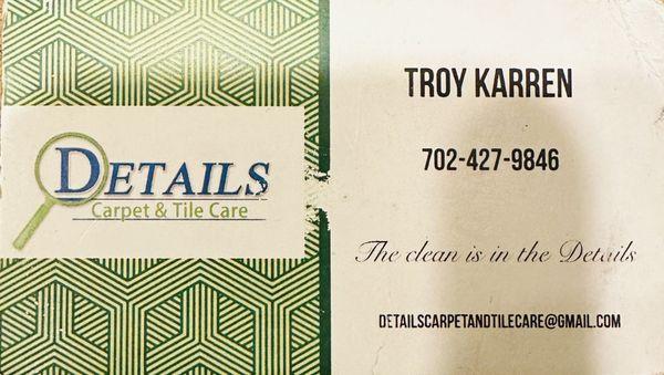 Details Carpet and Tile Cleaning Contact Info.