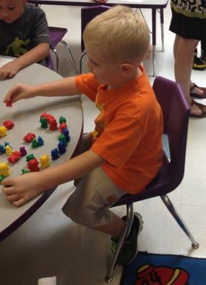 A student playing.