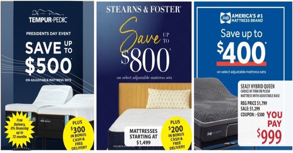 Presidents Day Tempur, Sealy and SF Offers