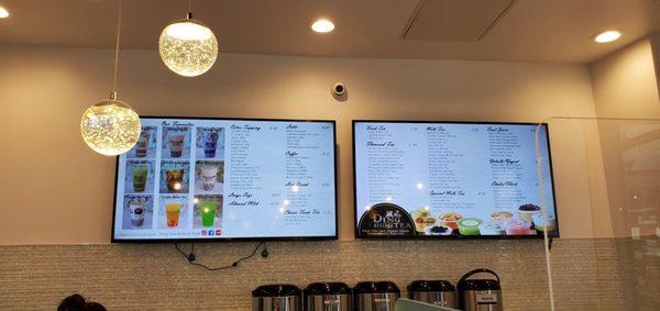 Menu inside the store