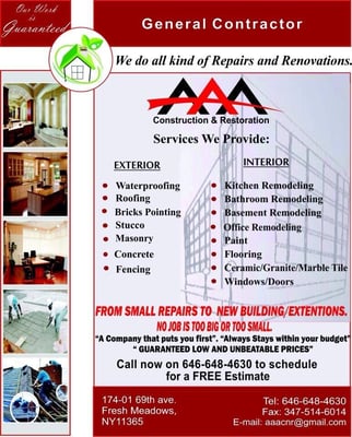 AAA Construction and Restoration, Inc.