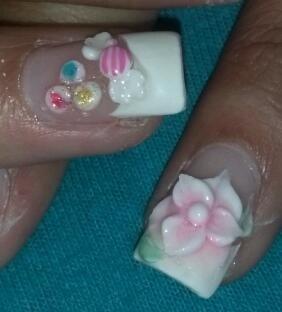 Candy and Rose 3D nails