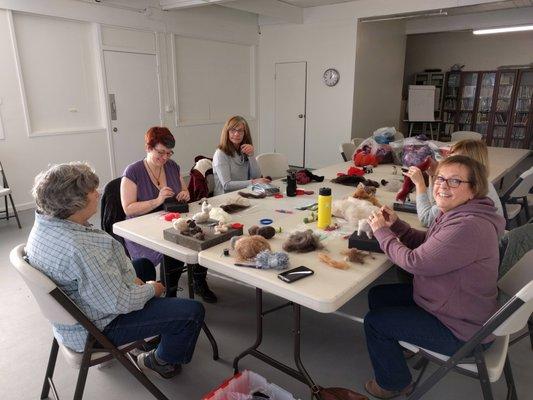 A Needle Felt class in progress