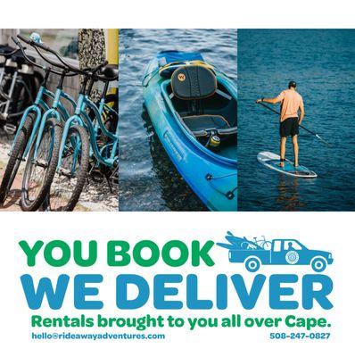 That's right, we will bring your rentals right to you all over the Cape !

#rideawayadventures 
#deliveryservice