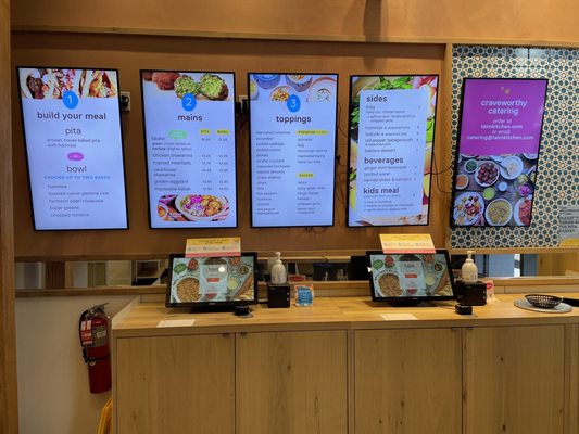 Ordering kiosks and menu