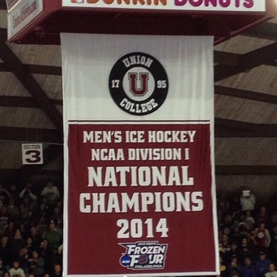 NCAA Championship banner.