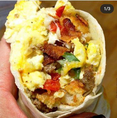 Loaded breakfast burrito