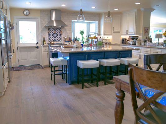 While the rest of the house has a more traditional style, the kitchen is a perfect example of the farmhouse kitchen style.