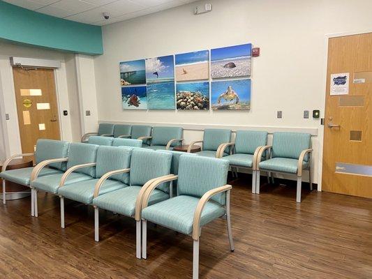 Waiting area in the First Floor check-in area for CHKD's Neuroscience Center