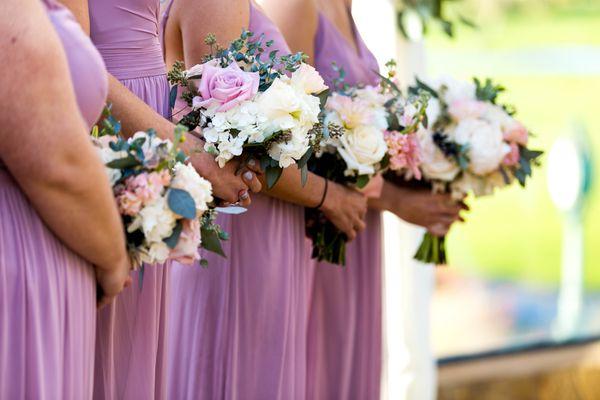 The bridesmaids' bouquets were perfect