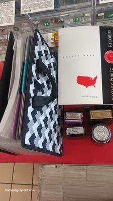 This is just some of my supplies I bring to my appointments so that I am always organized.