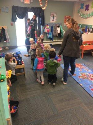 Toddler class is heading outside to play!!