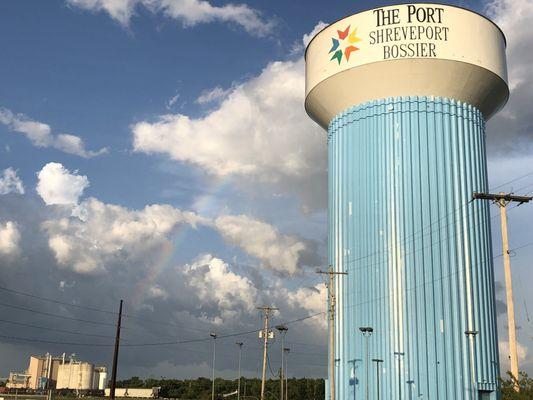 7/4/18. Wednesday. A rainbow (actually, a double rainbow, the other was just more faint, and out of frame) on Independence Day near The Port