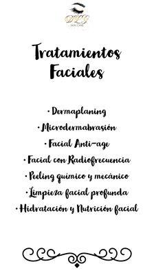 Servicios que ofrecemos: Tratamientos Faciales