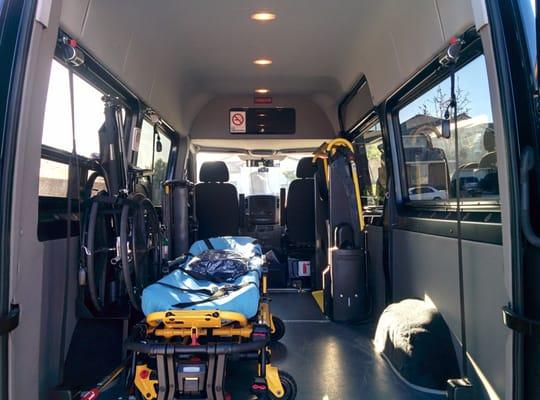 Interior view of our Mercedes Sprinter 2015