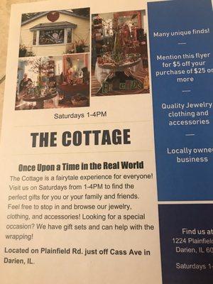 Check out this flyer from The Cottage.