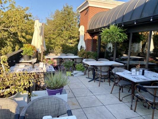 Outdoor rooftop patio.