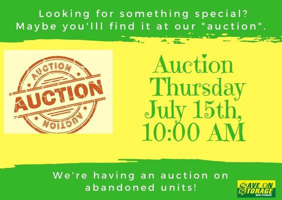 Auction Thursday July 15h, 2021