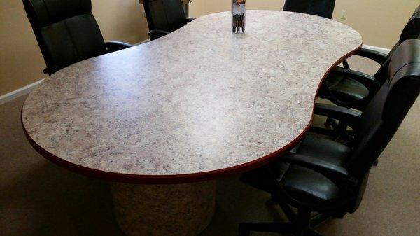 Custom Laminate Bevel Edge Conference Room Table.