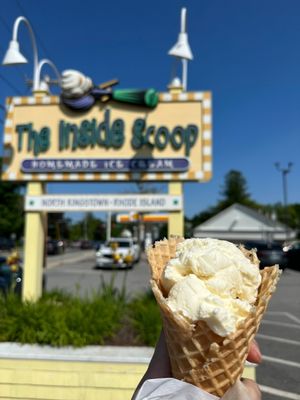 Ginger ice cream in waffle cone