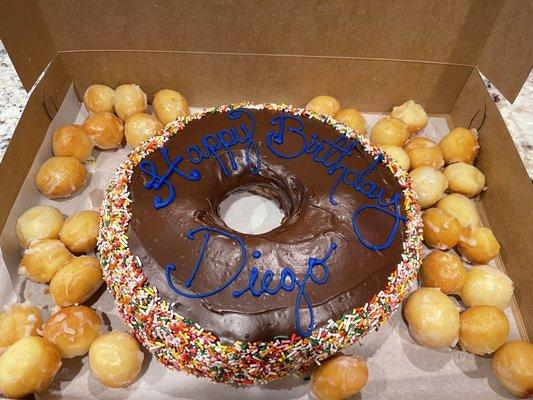 Birthday donut! such a cute idea...Thank you!