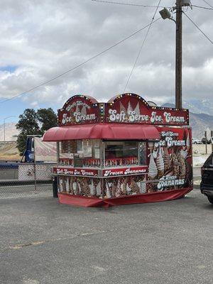 Soft serve Ice Cream hut located just west of the Cabazon Outlets.