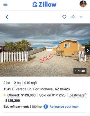 Home sold