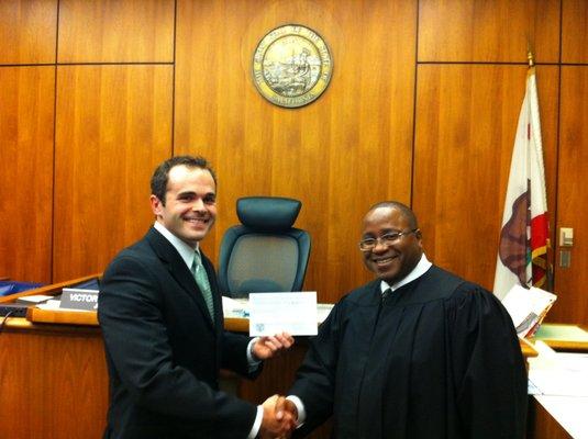 Employment attorney Steven A. Witt being sworn into the California State Bar by Hon. Judge Victor Wright, Los Angeles Superior Court.