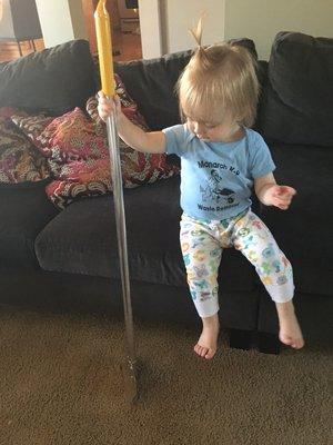 Scooper in training