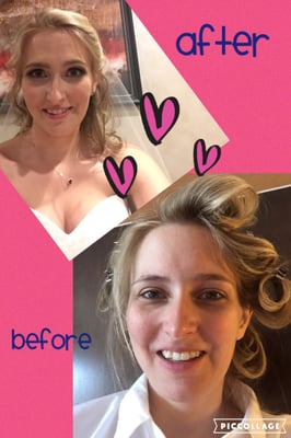 Before and after pics from my wedding! Thanks ladies!