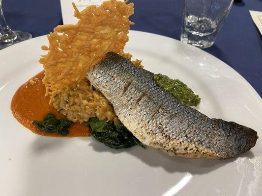 AACT Prostart Culinary Dinner April 2024- branzino and bulgar