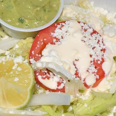 little salad & guacamole(came with plate lunch): Taqueria Hidalgo